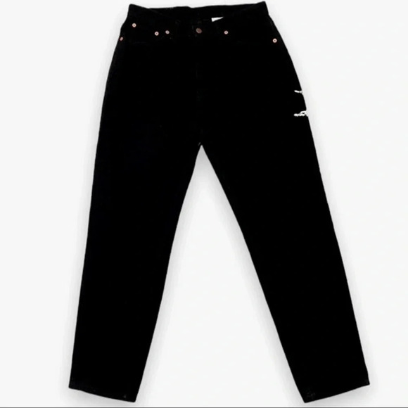 JORDACHE Vintage Y2K Black High Rise Tapered Leg Jeans No Stretch 13/14 Short - Picture 1 of 15